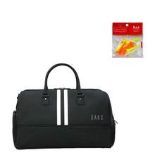 DAKS 雙線印花運動波士頓包 DKBB-026M+高爾夫球釘, 黑色（波士頓包）