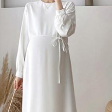 氣質綁帶孕婦連身裙