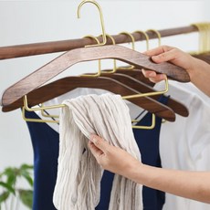 Medichit黑胡桃木原木衣架褲架, 木料, 3個