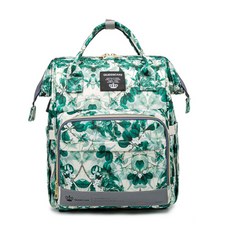 JH Company 藝術印花大容量後背包, 綠色