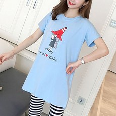 The Grand 基本款孕婦長版短袖+褲子套裝