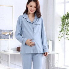 Get It Blue 居家開襟衫 產後哺乳孕婦睡衣 上下套裝