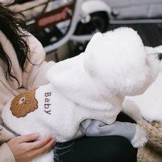 에이미러브즈펫 반려동물 후드 점퍼, 아이보리, 1개