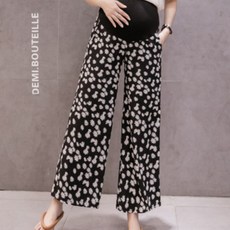 겟잇블루 여성용 9부 루즈핏 쉬폰 데이지 임부용 팬츠