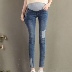 Get It Blue 女款高腰修身腿部設計孕婦牛仔褲