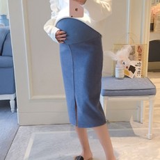 여성용 임산부 앞절개형 하프 바디 스커트