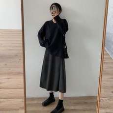 여성용 임산부 패션스타일 루즈핏 A라인 스커트