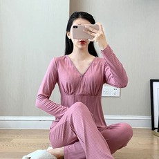 LUNA GLAM 孕婦薄款上下衣長袖睡衣套裝 oem709