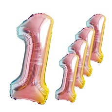 WOW PARTY KOREA 101cm 數字彩色1氣球, 5個, 混合色