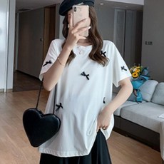 Estella蝴蝶結孕婦棉質兩件式外出服 SHC988