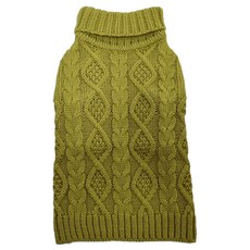 도그레이 강아지 내추럴 목폴라 니트, 올리브그린, 1개