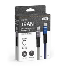 morac USB C to Type-C PD 快速充電線 60W MR-PD-JEAN60 2件組, 1組
