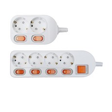 KUMHO Beongaepyo 錦湖 便攜式獨立開關 多抽頭 2孔 WI-MC21623 1.5m + 4孔 1.5m 套裝, 1組