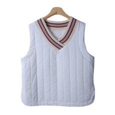LINDASHOP 素色V領絎縫外搭背心 VT731K1C