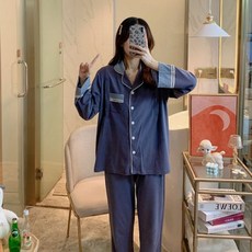 女款孕婦鈕扣式簡約蕾絲睡衣居家服上下套裝
