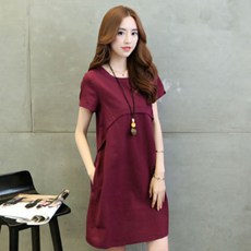 孕婦哺乳短袖連身裙