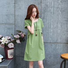 베이직 라운드핏 수유 임산부 원피스