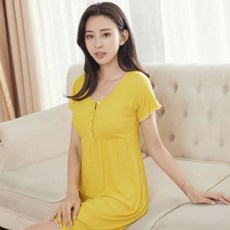 베이직 반팔 라운드넥 임부 원피스