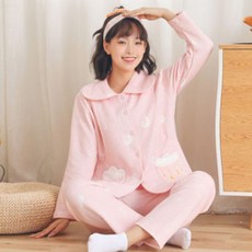 棉質休閒孕婦睡衣睡褲組合