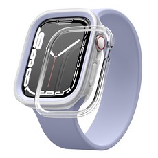 엘라고 애플워치 4~9 & SE 1~3 듀오 케이스, 반투명 + 퍼플