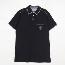 GYOBOKMALL 少年 藍色 格子 領 短袖 生活 校服