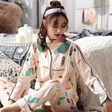 Minsung Company 孕婦葉子圖案睡衣上下套裝