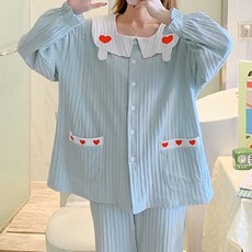 敏成公司 孕婦愛心圖案睡衣上下套裝