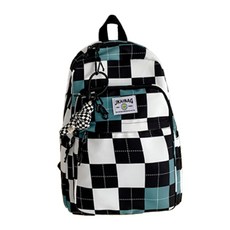 JH Company 格紋印花後背包, 綠色