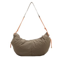 獨特繩帶單肩包, 卡其色