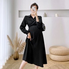 簡約長版孕婦連身裙