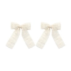 CHENNY BONGBONG 白蕾絲蝴蝶結髮夾 2入