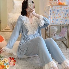 敏成公司 孕婦荷葉邊點綴睡衣上下套裝