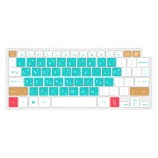 카라스 맥북프로 13 2020 M1 용 스윗캔디 다색 글자키스킨, MINT, 1개