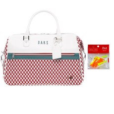 DAKS 女式方形印花波士頓包 DKBB-023L + Maya 高爾夫 T恤套組, 紅色（波士頓包）