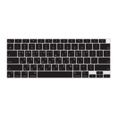 카라스 맥북 에어 M1 13.3 2020 MVH22KH/A 글자 인쇄 칼라 키스킨, 블랙, 1개