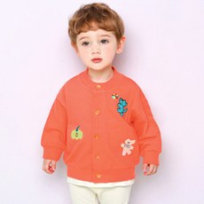 milk mile 童款Happy Together俏皮插圖刺繡圓領鈕扣開襟衫