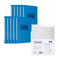 MiDAS Hyunpoong A4 Progress Document Paper File F4041-2 10p + L Holder 10p Set, 天空（文件），透明（持有人）, 1組