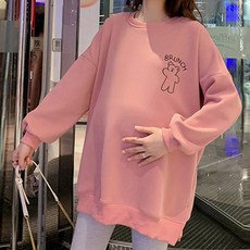 곰돌이 캐릭터 기모 임부용 상의