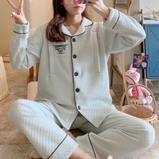 루나글램 임산부 크레이프 윌넛 워싱 거즈 상하의 세트