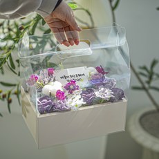 18k 標語牌花卉口袋錢盒套組, 淺紫色