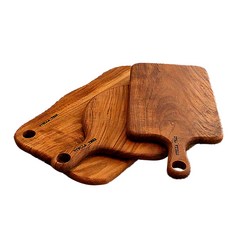 Stella Holmes柚木鍍金砧板 3件組 B, 1套, 砧板圓形+基礎方形+圓形方形支架