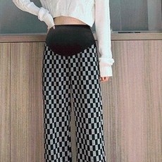 체크 캐주얼 임부복하의