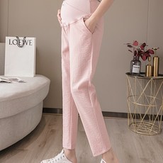 棉麻寬版捲邊吊帶孕婦褲