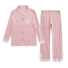 Minseong Company 孕婦蕾絲蝴蝶結睡衣套裝