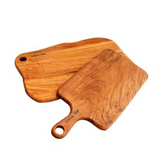 Stella Holmes 柚木鍍實木砧板套組 C 型, 基本方+圓方架, 1套