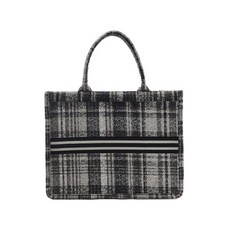 JH Company 格紋多功能手提袋, 黑色