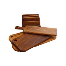 Stella Holmes 柚木電鍍砧板 4 款套組 A 款, 長款修身+圓形方形中號+圓形方形支架+支架, 1組