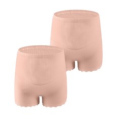 ODAMI 棉質素色高腰調整型孕婦四角內褲組 2入