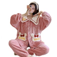 孕婦款寬鬆長袖睡衣長褲組