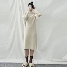 Estella 孕婦羅紋毛衣連身裙